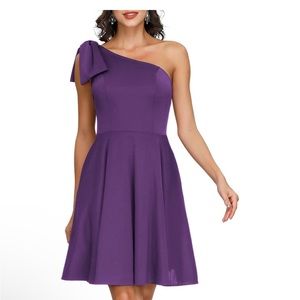 Jasambac Purple One Shoulder Dress Size 2XL